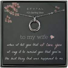 5 out of 5 stars. Amazon Com Efytal Wife Gifts Wife Birthday Gift Ideas For Her Romantic Sterling Silver 925 2 Thick Interlocking Circles Necklace Jewelry For Women Cute Anniversary Valentines Day Present Clothing