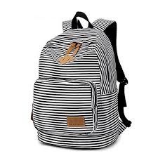 Black And White Striped Backpack Purse Artone Stripe School Bag Daypack Casual Backpack With Laptop Compartment White Black Cute Cheap Backpacks Women Bags Casual Black And White Backpacks