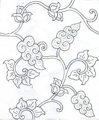 Motif batik bunga hitam putih sederhana. 48 Gambar Sketsa Motif Batik Bunga Terbaik Lingkar Png