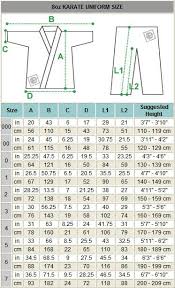 martia arts uniform size chart size chart chart art