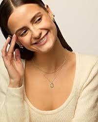 Amazon.com: PAVOI Rhodium Plated Cubic Zirconia Letter Pendant Layered  Necklace