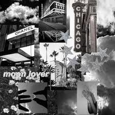 Collage, poster, advertisement, wall, design, minimal, decor. Black And White Aesthetic Black And White Aesthetic Neon Wallpaper White Aesthetic