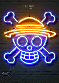 One Piece Metal Poster Print Stustu Displate In 2020 Neon Signs Metal Posters One Piece Logo