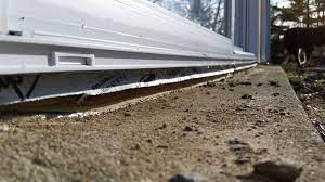 This is an outside basement entry doorway. Water Leak Between Sill And Concrete Pad Home Improvement Stack Exchange