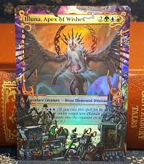 illuna apex of wishes foil peel alter custom border custom text box showcase mtgaltered mtg altered art magic the gathering cards altered art