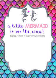 Free Mermaids Baby Shower Invitation Templates Free Printable Birthday Invitation Templates Bagvania