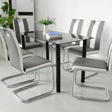 Nous avons vu que nous pouvons vous proposer un très grand nombre de modèles de chaises pour salle à manger. Jeobest Lot De 6 Chaises De Salle A Manger En Cuir Simili Haute Dossier Siege Confortable Gris Blanc Chaises Rue Du Commerce