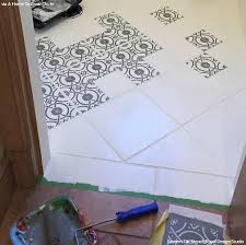 Stencil And Save Upcycling Old Bathroom Tiles With Stencils Flooring Stencils Wall Bathroom Flooring