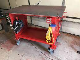 After Many Weeks Of Deliberating Design I Finally Built My Welding Table Welding Table Diy Welding Table Welding Projects