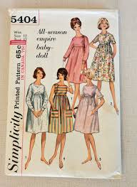 60s Womens Dress Pattern Empire Babydoll Dress Pattern 1960s Sewing Patterns Uncut Simplicit Babydoll Dress Pattern Vintage Sewing Patterns Pattern Dress Women
