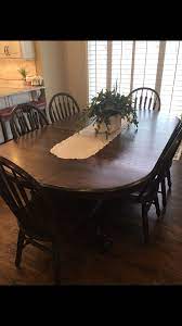 Pin By Loralee Patten On Our Kitchen Family Room Remodel Dining Table Makeover Oval Table Dining Oak Dining Room Table