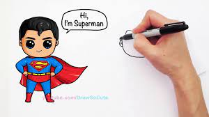 Dawn of justice batman v superman superman: How To Draw Superman Man Of Steel Cute Step By Step Video Dailymotion