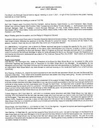 MOUNT JOY BOROUGH COUNCIL June 7, 2021, Minutes The Mount Joy Borough  Council held its regular meeting