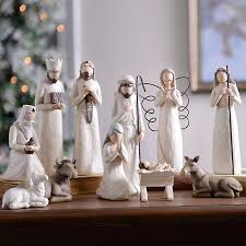 17 nativity figures three wiseman fabric mache three kings nativity. Cream Full Nativity Scene Set Of 11 Kirklands Christmas Nativity Set Christmas Nativity Scene Nativity Scene Display