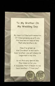 To My Brother On My Wedding Day Poem Pocket Token Gift Set Etsy Brother Wedding Gifts My Wedding Day Best Wedding Gifts