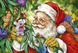 Père noël is responsible for filling the shoes of french children. Love It One Of The Few Aussie Santa S I Have Seen Australian Christmas Australian Christmas Tree Christmas In Australia