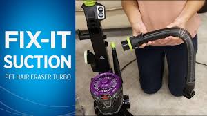 Hair wraps around the filter, clogs it and reduces the suction of the vacuum. How To Fix Suction Issues With Your Bissell Pet Hair Eraser Turbo Vacuum Youtube
