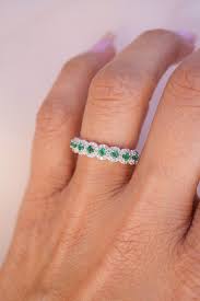 Green Emerald Band Emerald Wedding Band Pearl Wedding Bands Emerald Wedding Rings
