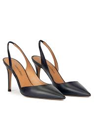 Escarpins cuir daim bleu marine, bf206, rylko. Escarpins A Brides En Cuir Bleu Marine Pura Lopez