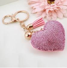 Crystal Rhinestone Heart Keychain Rhinestone Heart Rhinestone Fashion Heart Keychain