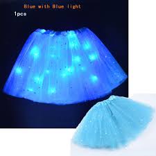 Star Ornament Princess Girls Kids Led Light Up Tulle Tutu Skirts B