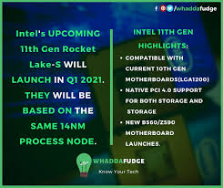 Intel 11th Gen Rocket Lake S Will Launch In Q1 2021 It Will Be Based On The Same 14nm Process Node In 2020 Intel Knowing You Supportive
