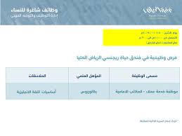 وظائف نسائية فندق حياة ريجنسي الرياض العليا
