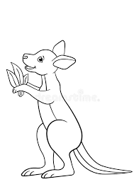 The kangaroo is the largest marsupial in the world. Coloring Pages Little Cute Baby Kangaroo Smiles Stock Vector Illustration Of Drawing Baby 116528317