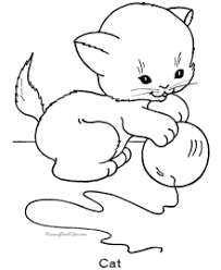Cat in the house coloring page. Cat Coloring Pages Free And Printable