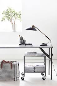 Vintage Folding Table And Industrial Cart For A Home Office House Doctor Office Inspiration Workspaces Office Inspiration