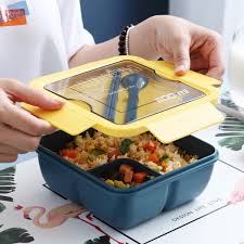 Lunch Box Simple Sealed Leak-proof Compartment Lunch Box, Color:Color  Random Delivery