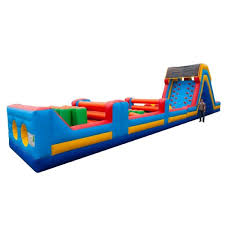 Norwalks best choice for inflatable fun and great bounce house rentals, water slides, obstacle courses, awesome games. 65ft Inflatable Obstacle Course Bounce Houses New Jersey