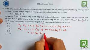 Jd awal jatuh pada hari rabu, sisa hari setelah proses perhitungan 4, maka 4 hari setelah. Pembahasan Osk Astronomi 2016 No 5 Magnitudo Bintang Youtube