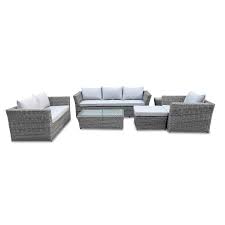 Black rattan garden sofa uk leather manufacturers. 6 Seater Grey Rattan Garden Sofa Set Aspen Furniture123