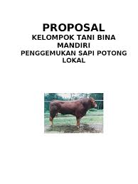 Argo sebagai penunjang dalam pengolahan pupuk kandang 3. Contoh Proposal Kelompok Tani Sapi Pdf