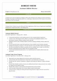 assistant athletic director resume