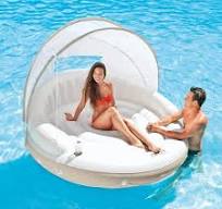 Intex 78 x 59 Inflatable Pool Canopy Island Lounge Raft w/ Sun Shade (2 Pack)