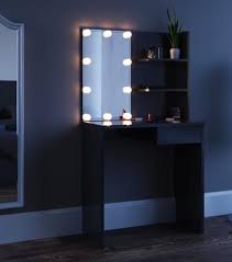 How to decorate an entry table for spring. Black Mirrored Dressing Table Led Lights Cosmetic Vanity Makeup Unit Rare Epoch