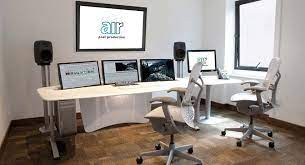 Welcome to my video editing desk setup, here's what you need & what you don't! Air Post Production Editing Suite Desk Modern Design Design