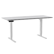 Quick, easy, and stable height adjustment design: Bdi Centro 60x24 White Modern Lift Desk Eurway Furniture