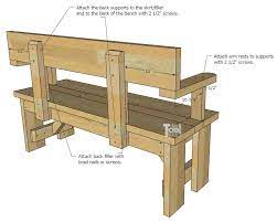 Diy Wood Bench With Back Plans Her Tool Belt Wood Bench With Back Diy Wood Bench Wood Bench Outdoor