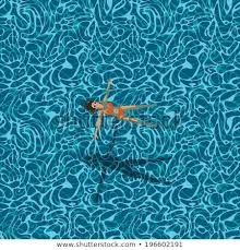 Young Woman In Swimming Pool Seamless Pattern Of A Water Surface Vector Illustration Pool Art Water Illustration Illustration