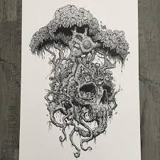 Life After Death Art Print By We Are All Corrupted Etsy In 2021 Death Art Skull Art Drawing Drawings With Meaning
