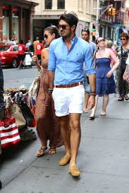 I'm here to help men dress better and. Men S Light Blue Long Sleeve Shirt White Shorts Tan Suede Driving Shoes Brown Leather Belt Mens Fashion Summer Mens Fashion Casual Casual Fashion