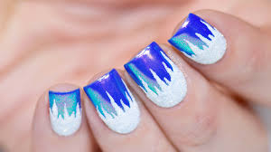 How do you find such an idea? Cute Winter Nail Art Sparkly Icicles Indigo Nails Paulina S Passions
