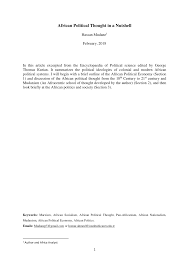 Pdf African Political Thought In A Nutshell