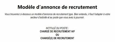 Comment Rediger Une Annonce De Recrutement Efficace Exemple