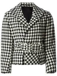Black And White Houndstooth Coat Women S Vintage Designer Clothing For Women Houndstooth Jacket Belted Jacket Black Long Sleeve Jacket