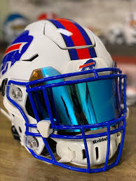 Men's buffalo bills new era gray 2021 nfl training camp official visor. Buffalo Bills Custom Helmet With Blue Facemask Football Helmets Cool Football Helmets Football Helmet Design