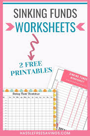 Sinking Funds Worksheets With 2 Free Printables In 2020 Sinking Funds Printable Budget Worksheet Budgeting Worksheets